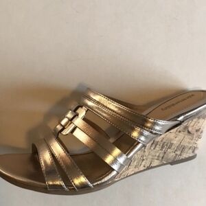 Metallic Wedge Sandals